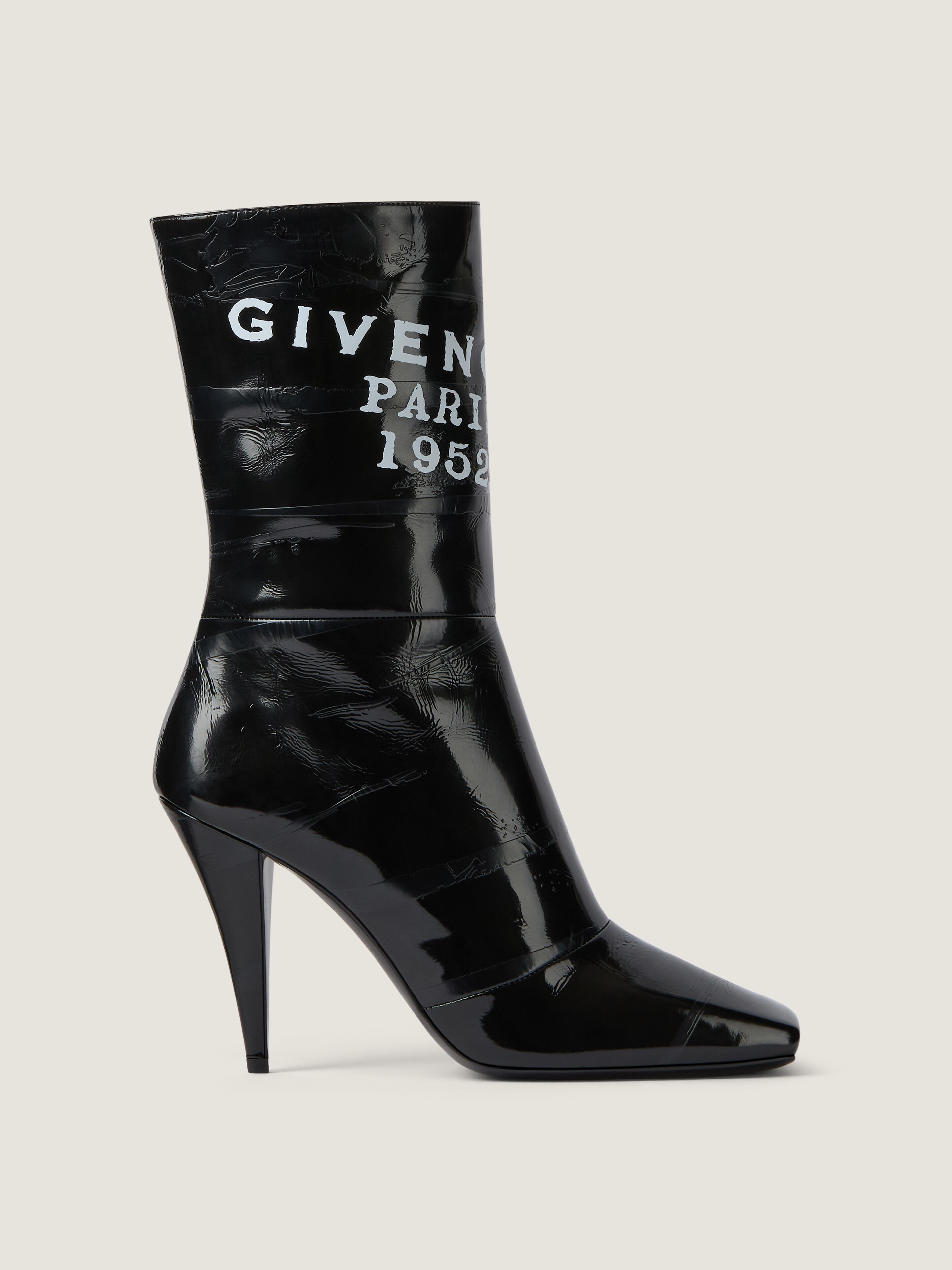 Sliced Square GIVENCHY Tape ankle boots in leather - black in