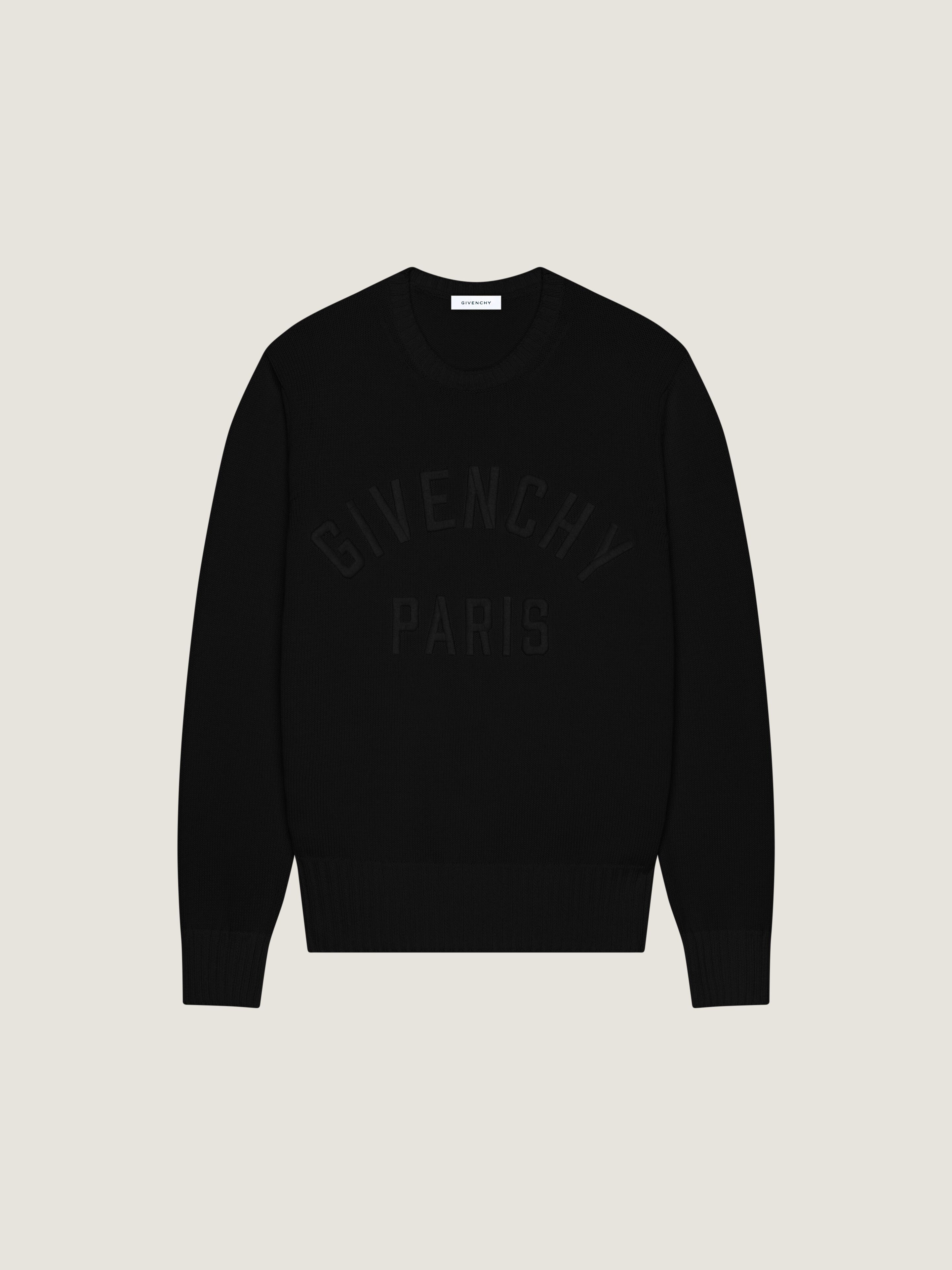 Sweater in cotton knit with GIVENCHY Paris embroidery - black in