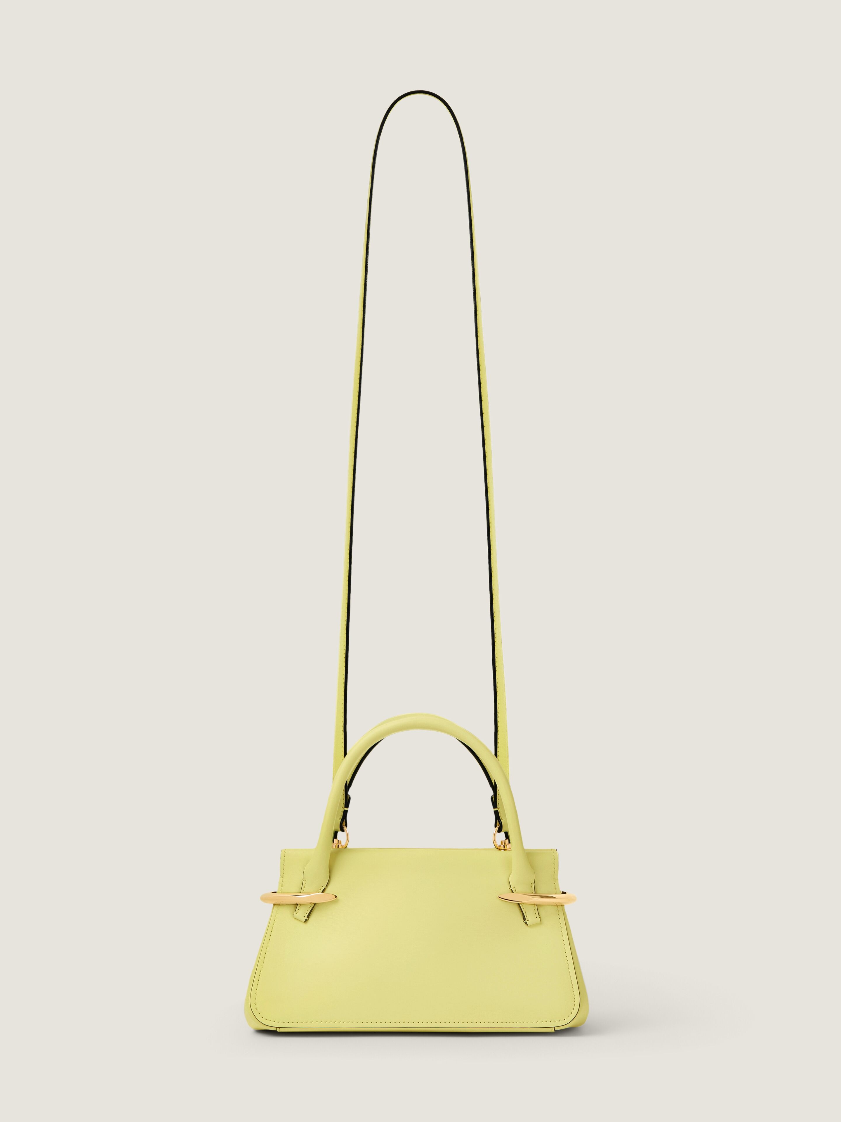 Mini Pinch bag in leather - acid yellow in - acid yellow