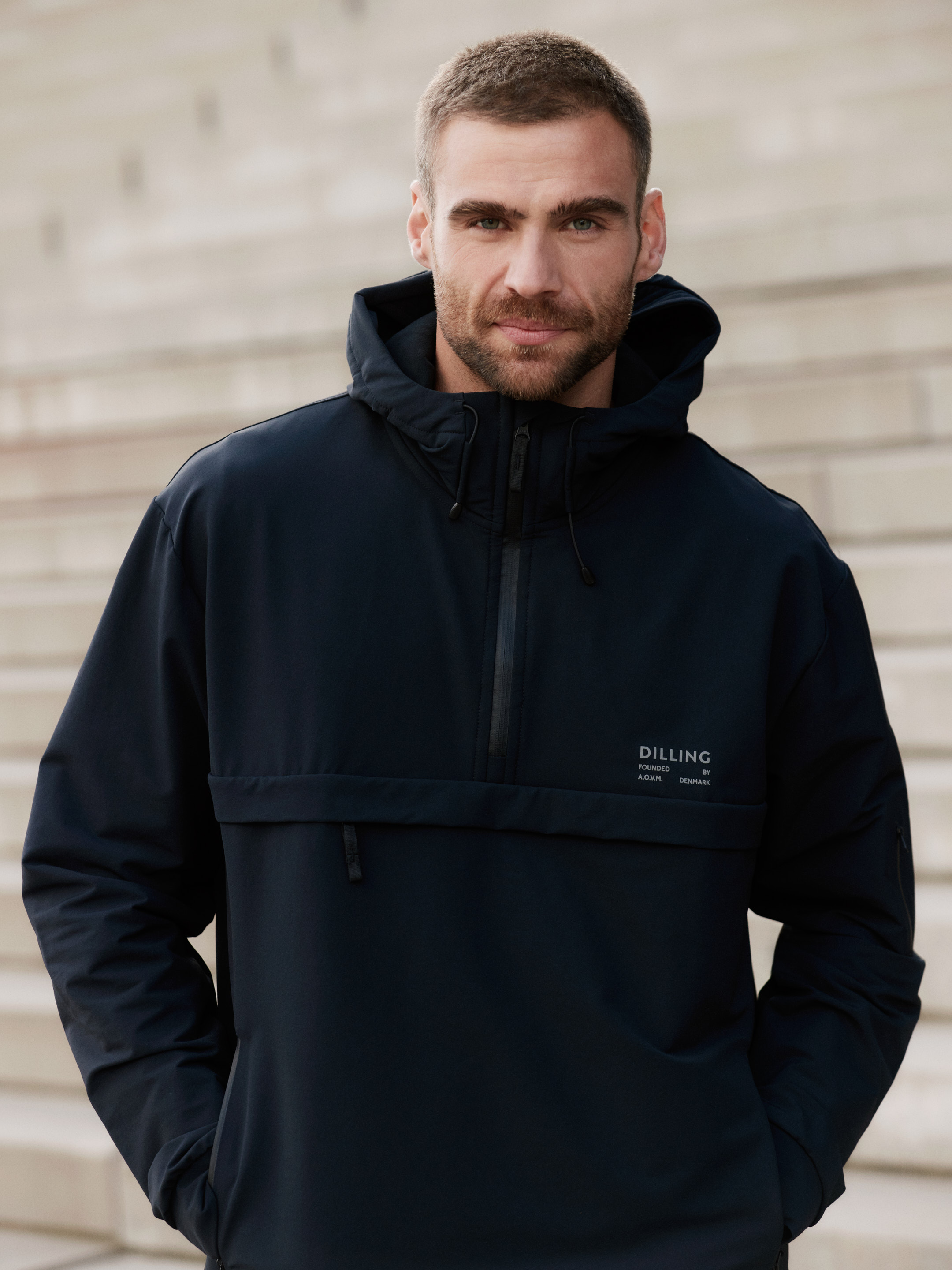 Men's softshell anorak in Black - Free shipping - Dilling