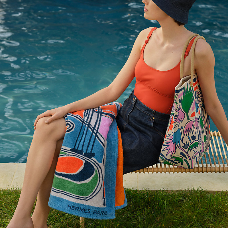 ビーチタオル 《パームツリー》 - グリーン | Hermès - エルメス-公式