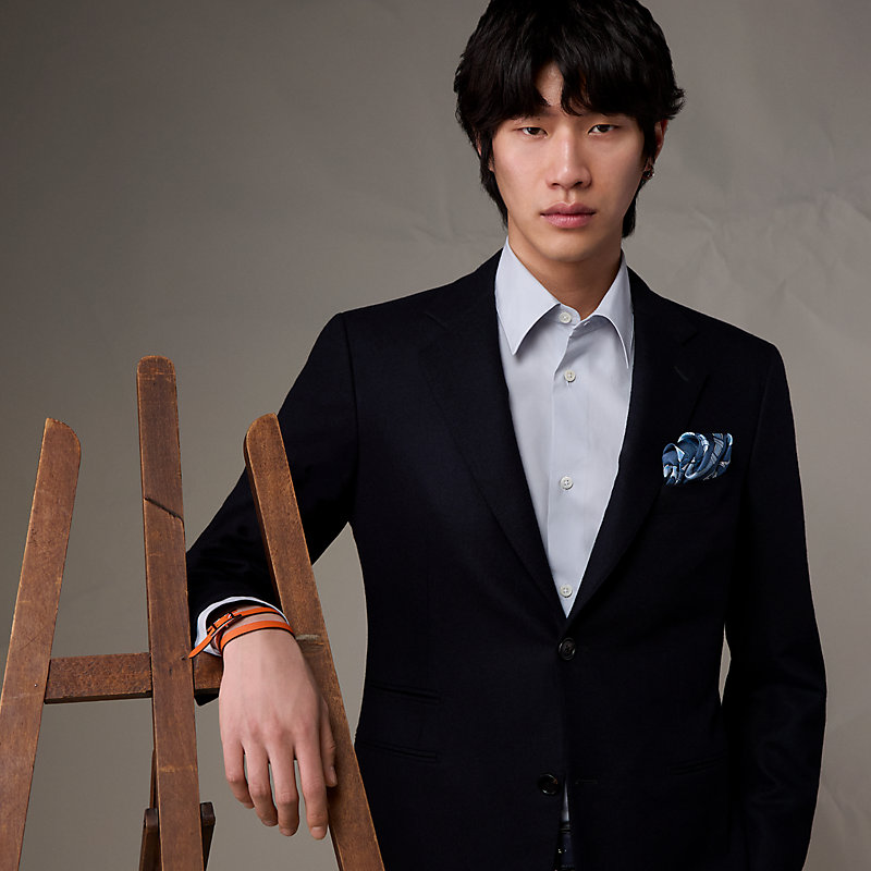 ポケットチーフ 42 cm 《24ブリッド・エ・シェーヌ》 - ブルー