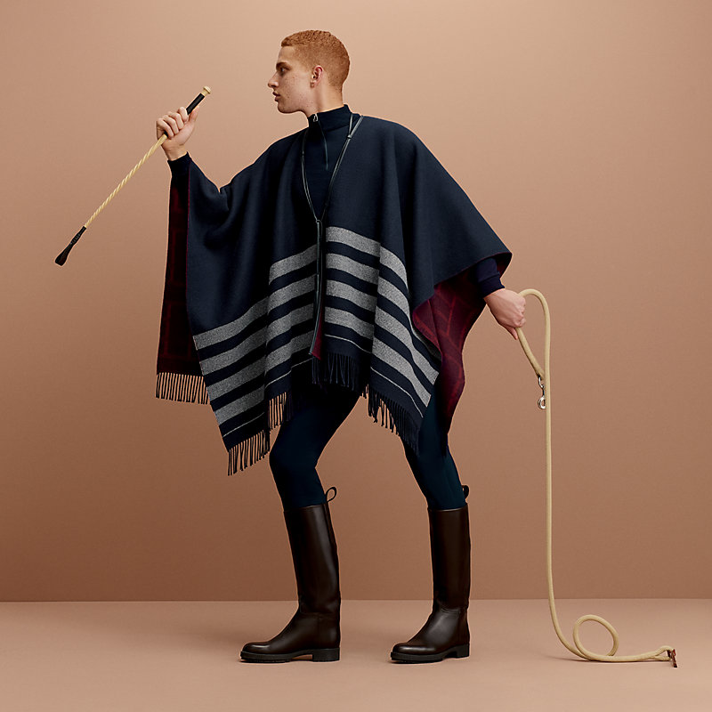 ポンチョ 《キャドリーユ》 - ブルー | Hermès - エルメス-公式サイト