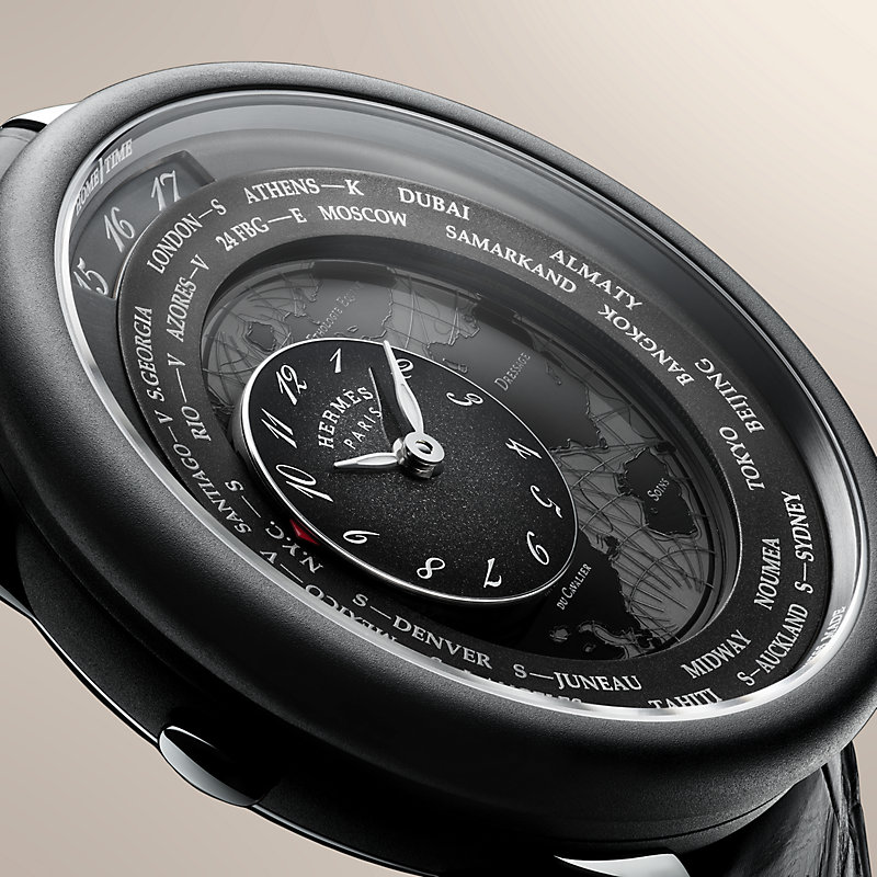 Arceau Le Temps Voyageur watch, 41 mm | Hermès Canada