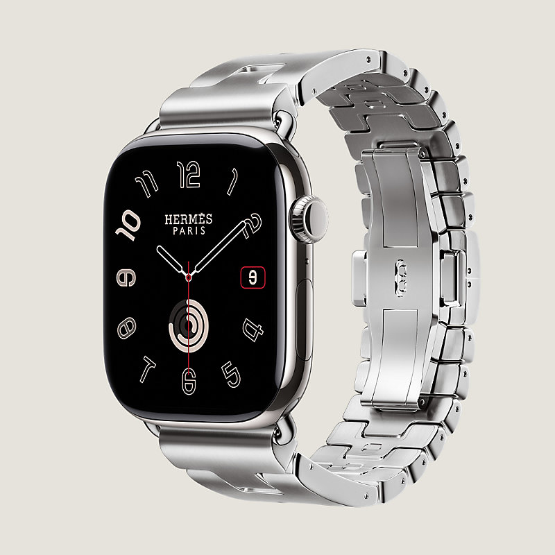 Band Apple Watch Hermès Single Tour 46 mm Grand H - Grey | Hermès USA