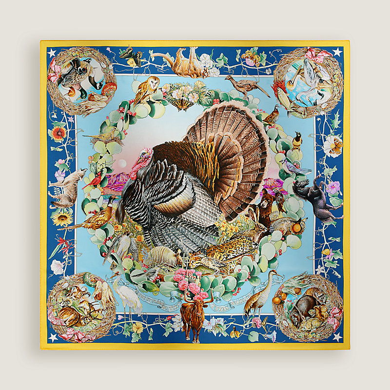 Faune et Flore du Texas forever scarf 90 | Hermès USA