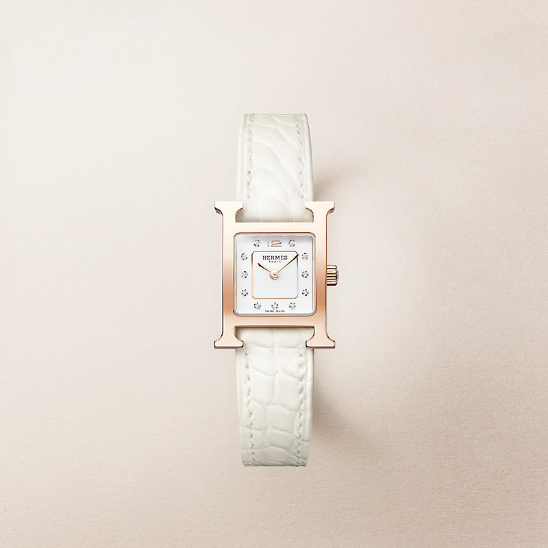 Heure H watch, Mini model, 21 mm - Orange | Hermès USA