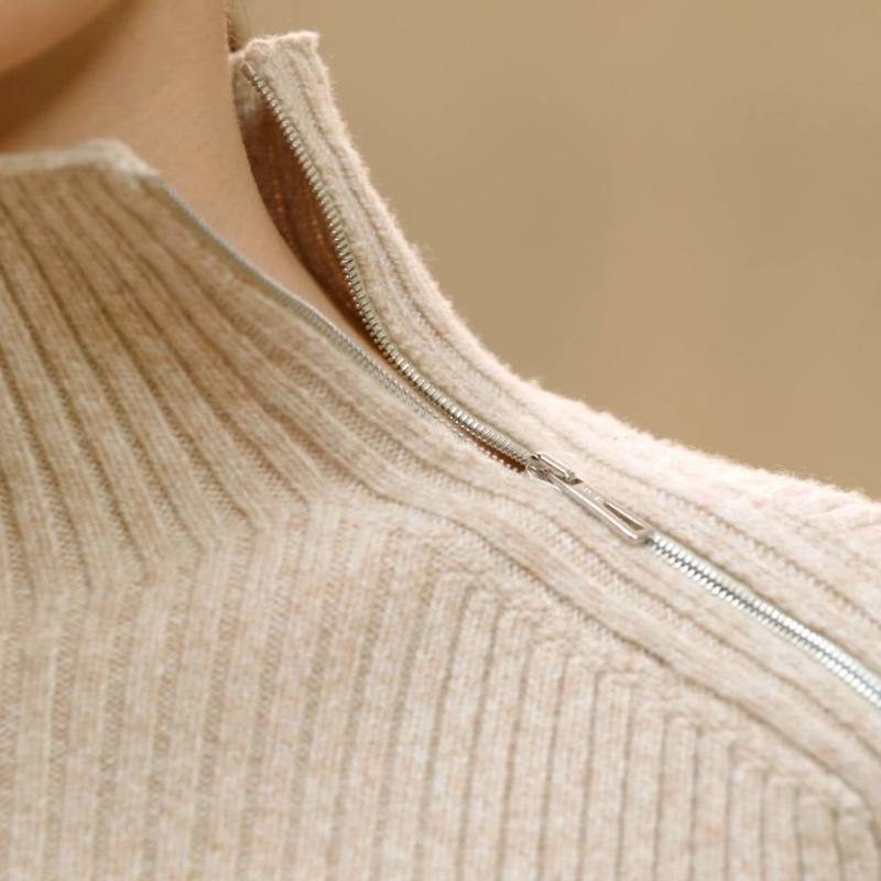 Long-sleeve cropped sweater - Beige | Hermès Netherlands