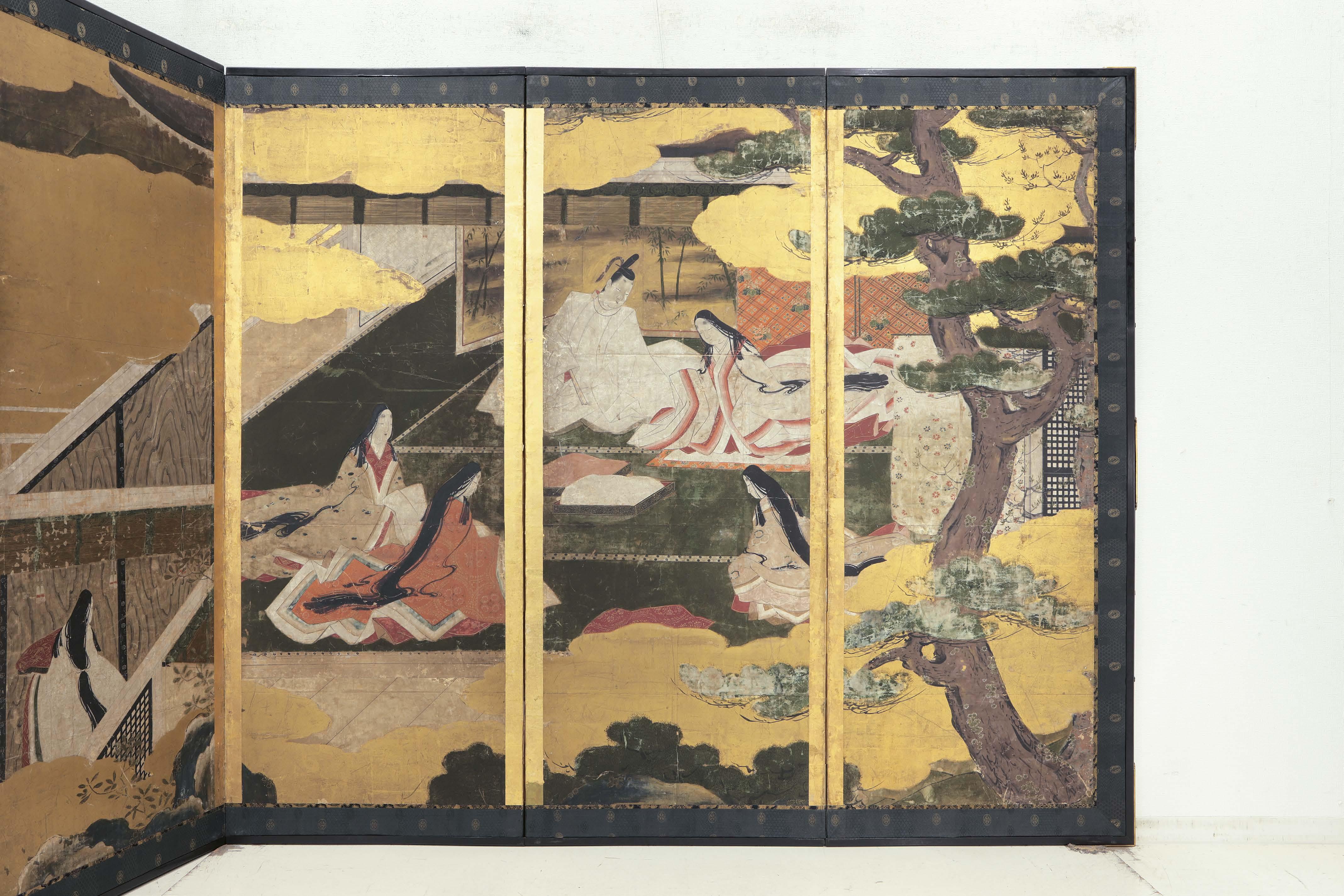 竹 風 筆 【 子供図 】 絹本彩色 共箱に清堂極め記載有り 軸