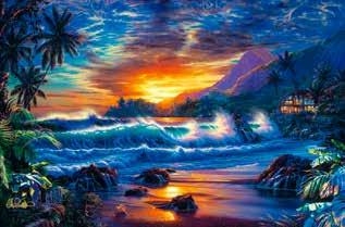 谷川泰宏絵画夜紅原画ミックスメディア