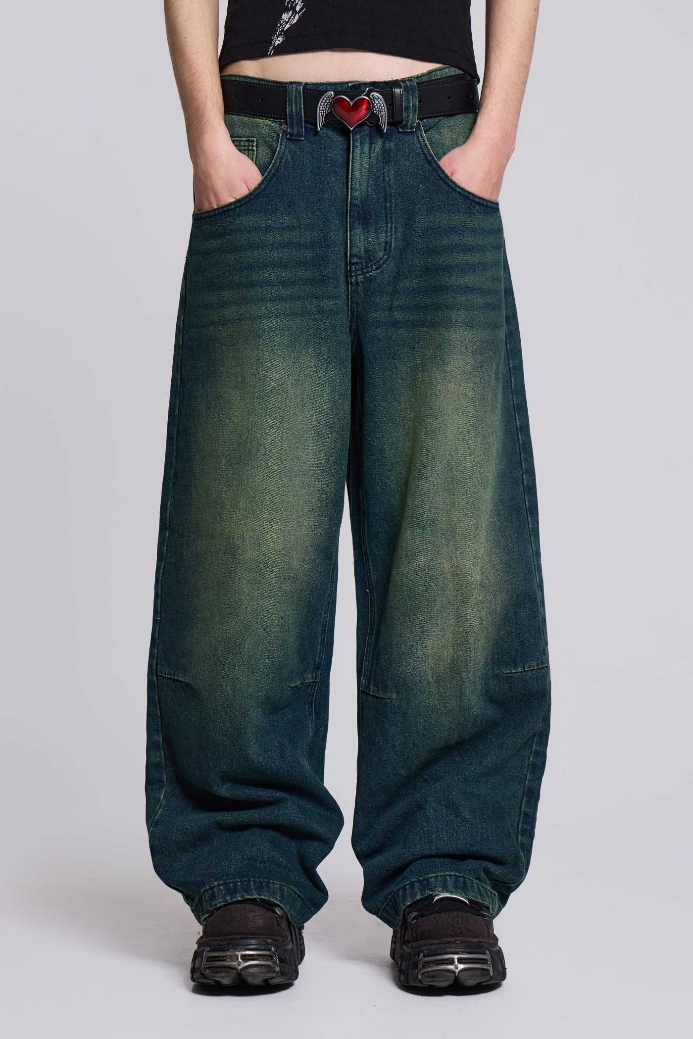 Shop Sandblast Blue Wash Colossus Fit Jeans | Jaded London | Clothing