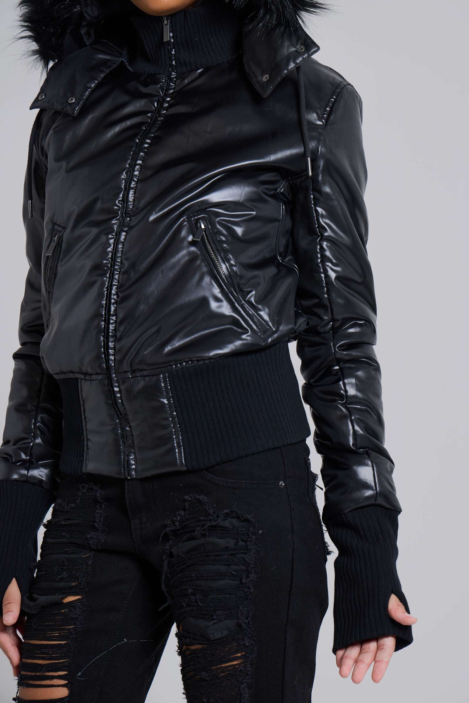 Black Mercury Puffer Jacket | Jaded London
