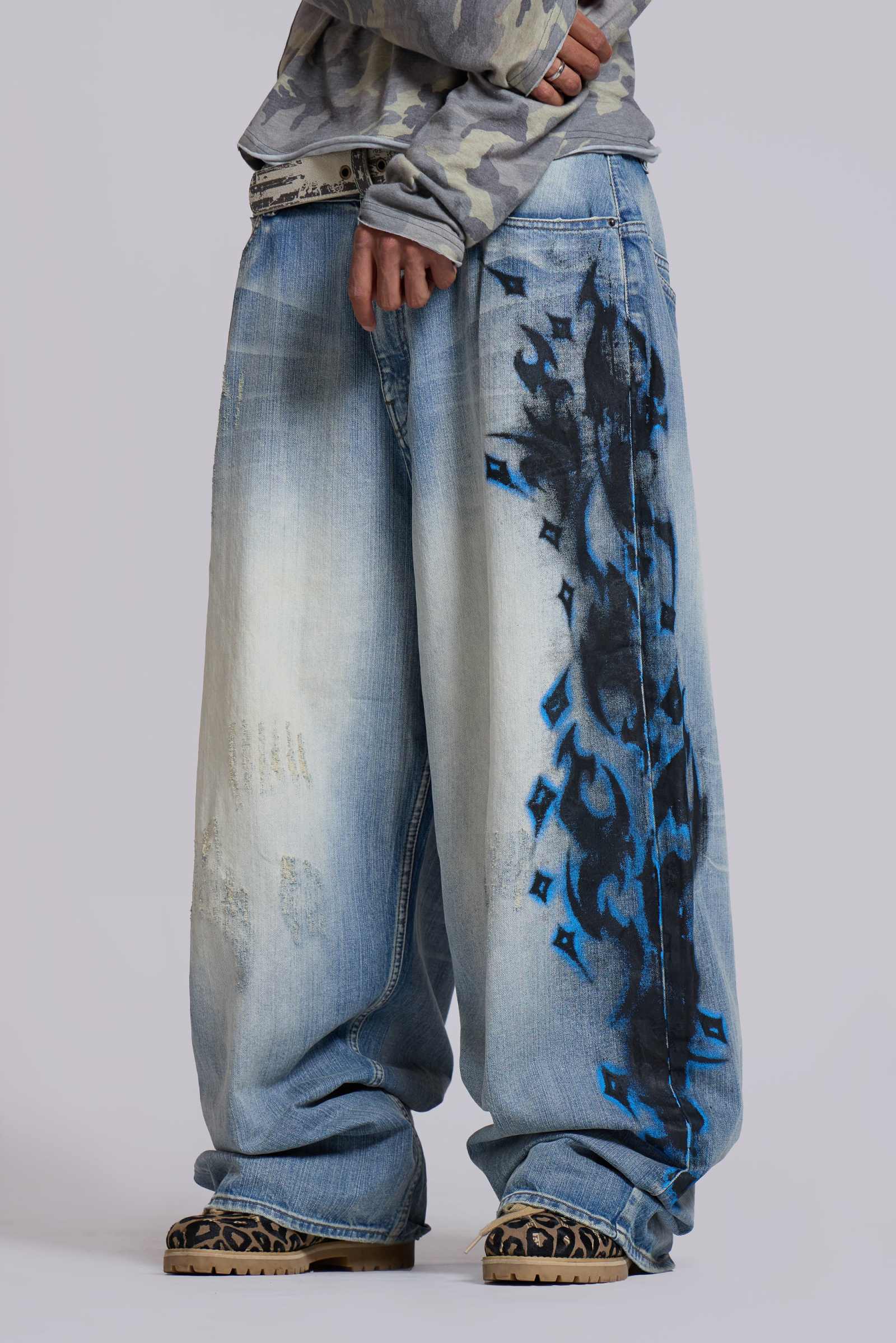 Spike Airbrush XL Colossus Jeans | Jaded London | Clothing