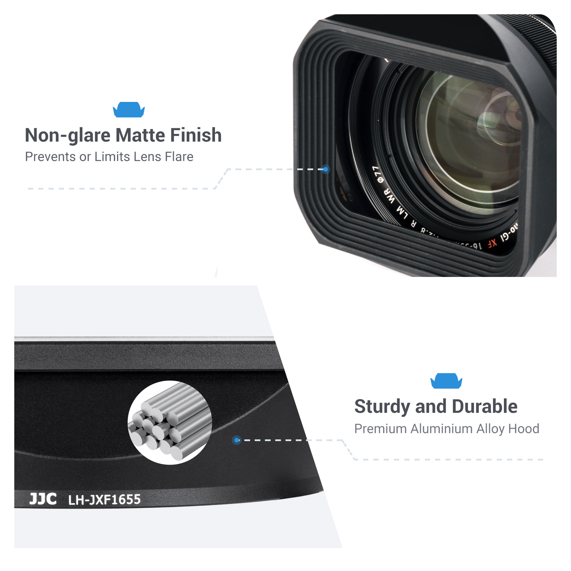 Metal Lens Hood for Fujifilm XF 16-55mm f/2.8 R LM WR Lens – JJCFOTO