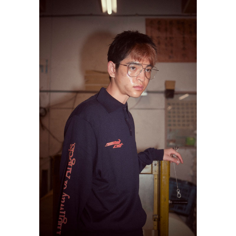 Knit Polo Shirts (Navy) - ZUTOMAYO MART