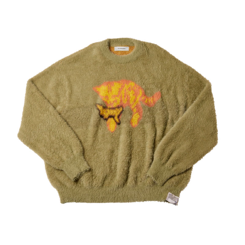 SUNANEKO Mohair Touch Knit (Moss Green) - ZUTOMAYO MART