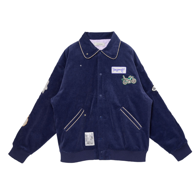 Corduroy Wappen Jacket (Navy) - ZUTOMAYO MART