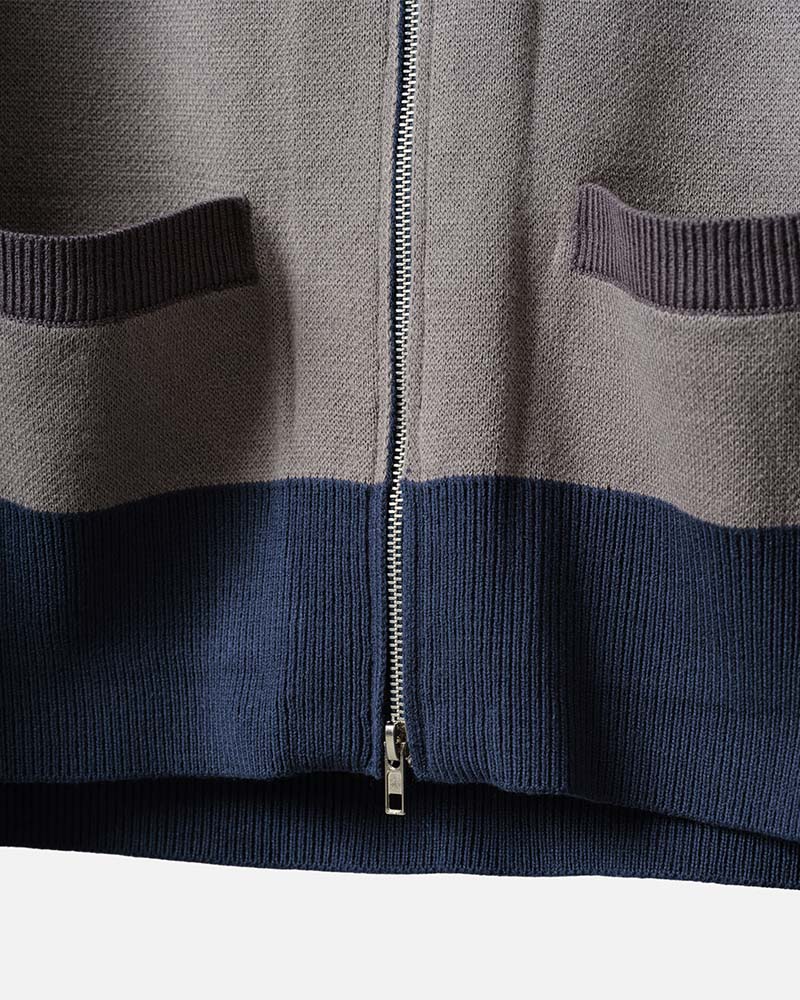 Full Zip Knit Jersey (Navy) - ZUTOMAYO MART