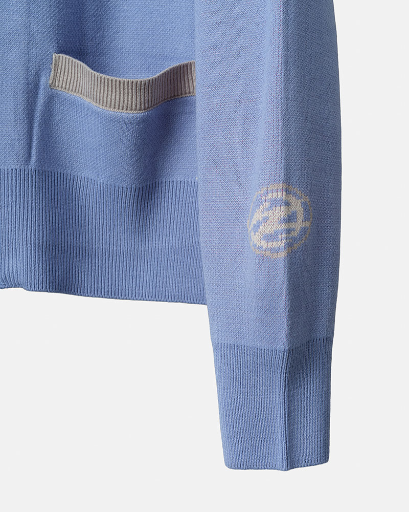 Full Zip Knit Jersey (Milkey Blue) - ZUTOMAYO MART