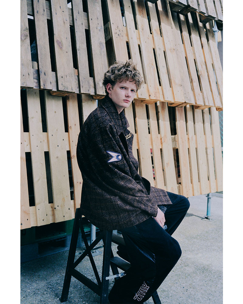 Blues in the P-Coat (Checked Brown) - ZUTOMAYO MART