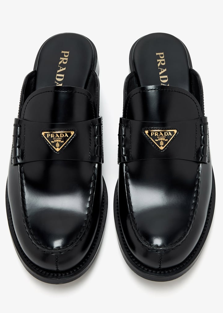 Prada Brushed leather mules for Women - Black in UAE | Level Shoes