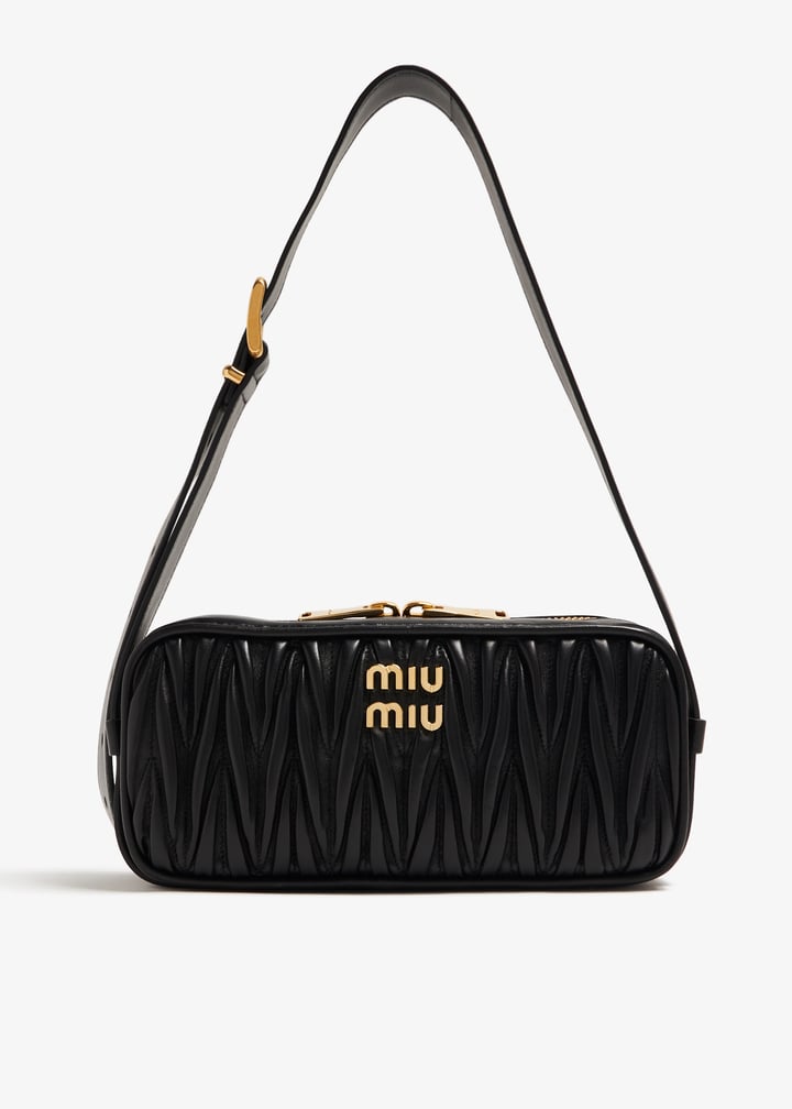 Miu Miu Matelassé nappa leather shoulder bag for Women - Black in