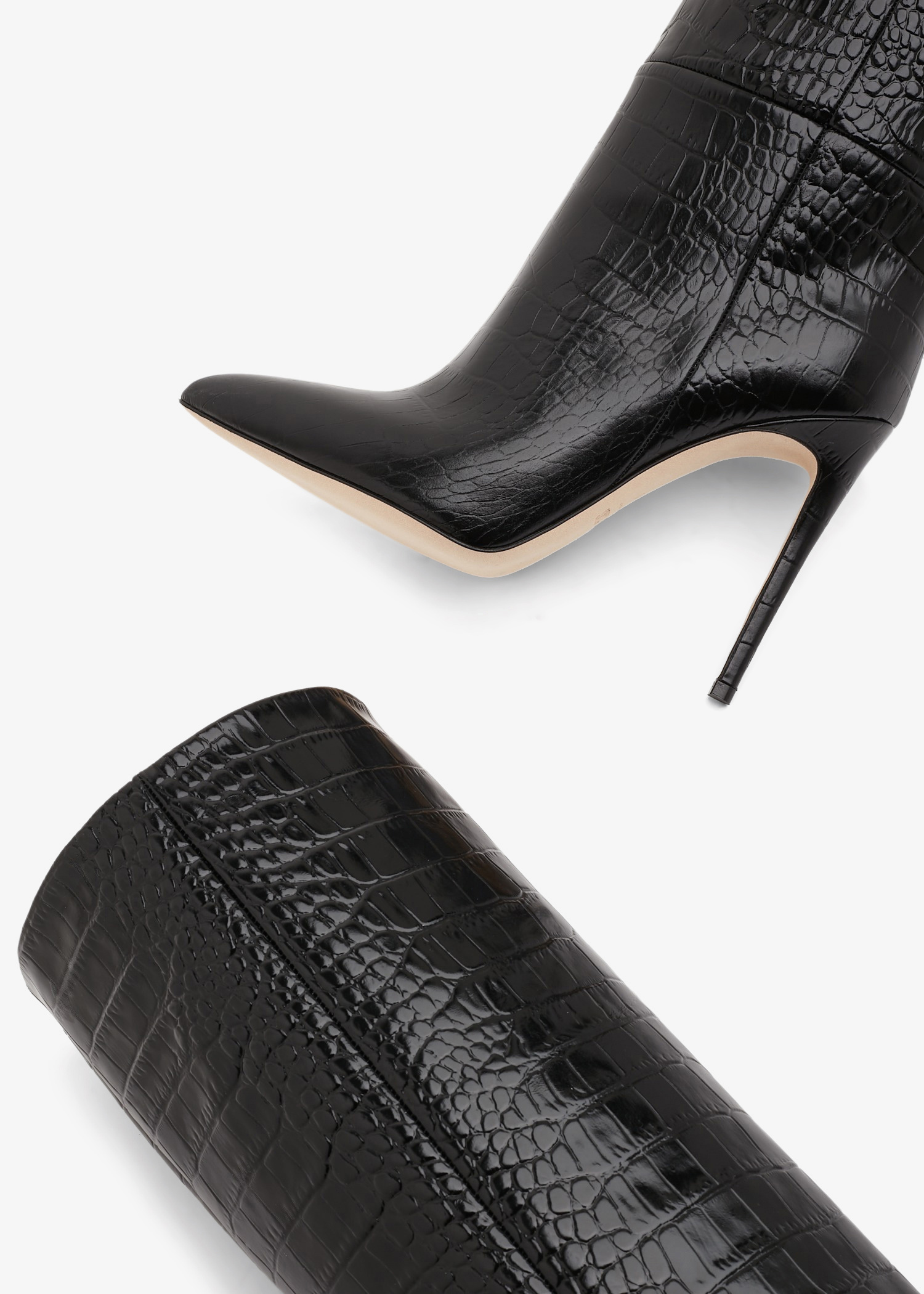 Paris Texas Croc-embossed leather boots for Women - Black in USA