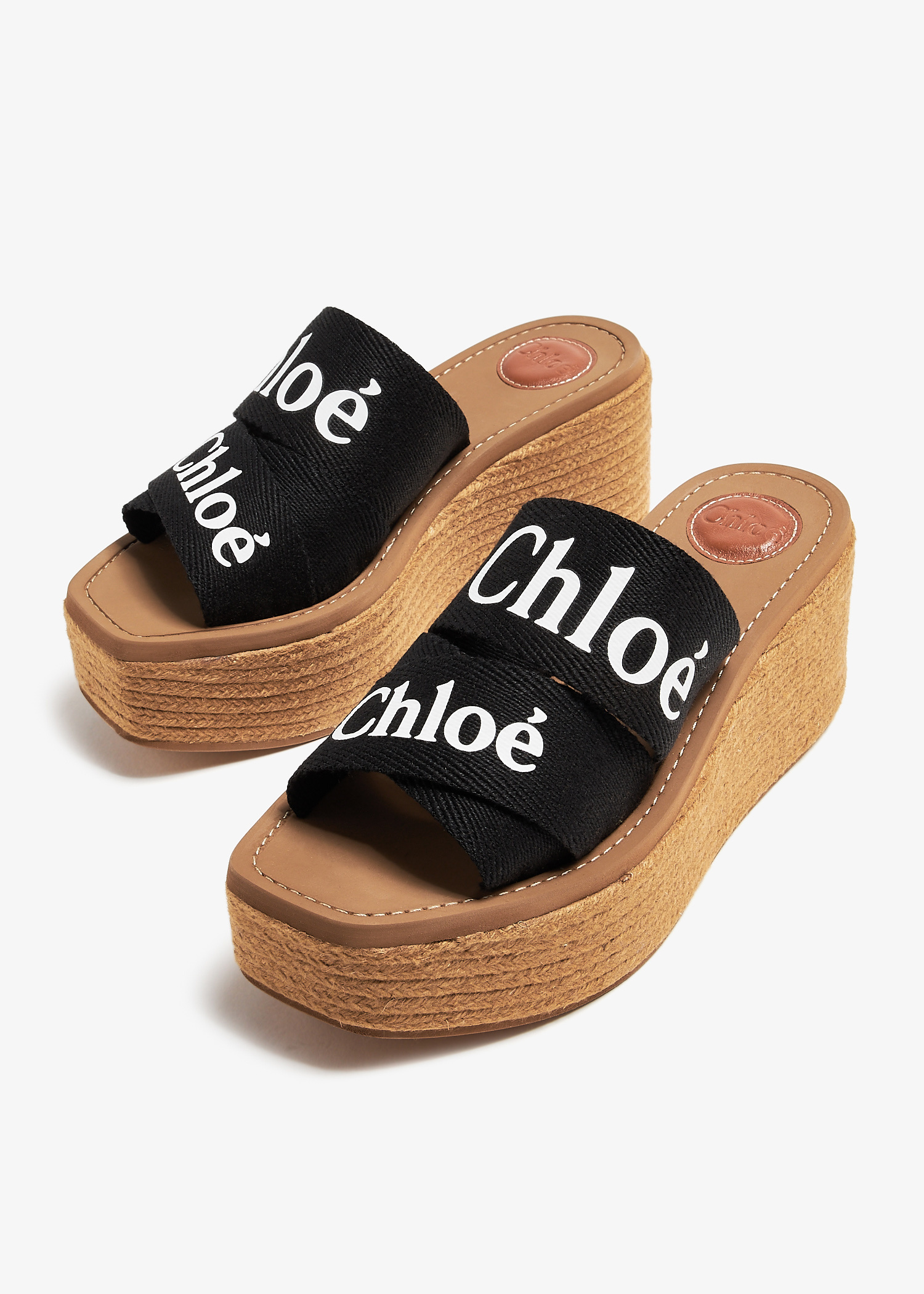 Chloé Woody wedge espadrilles for Women - Black in USA | Level Shoes