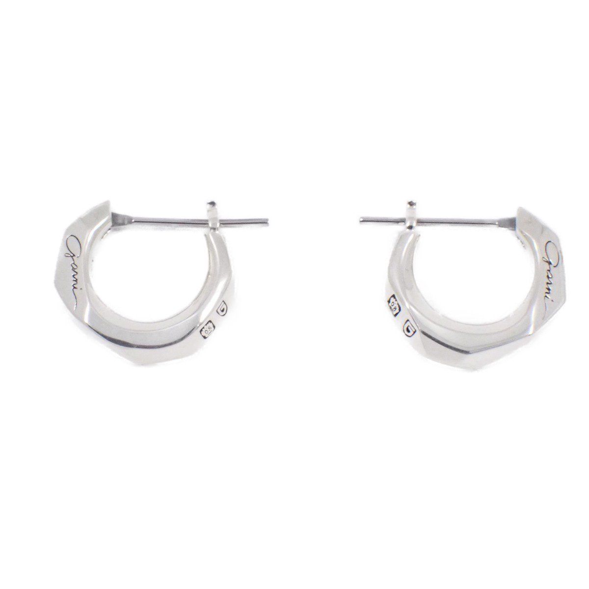 GARNI ガルニ クロッケリー フープ ピアス シルバー【いおき質店