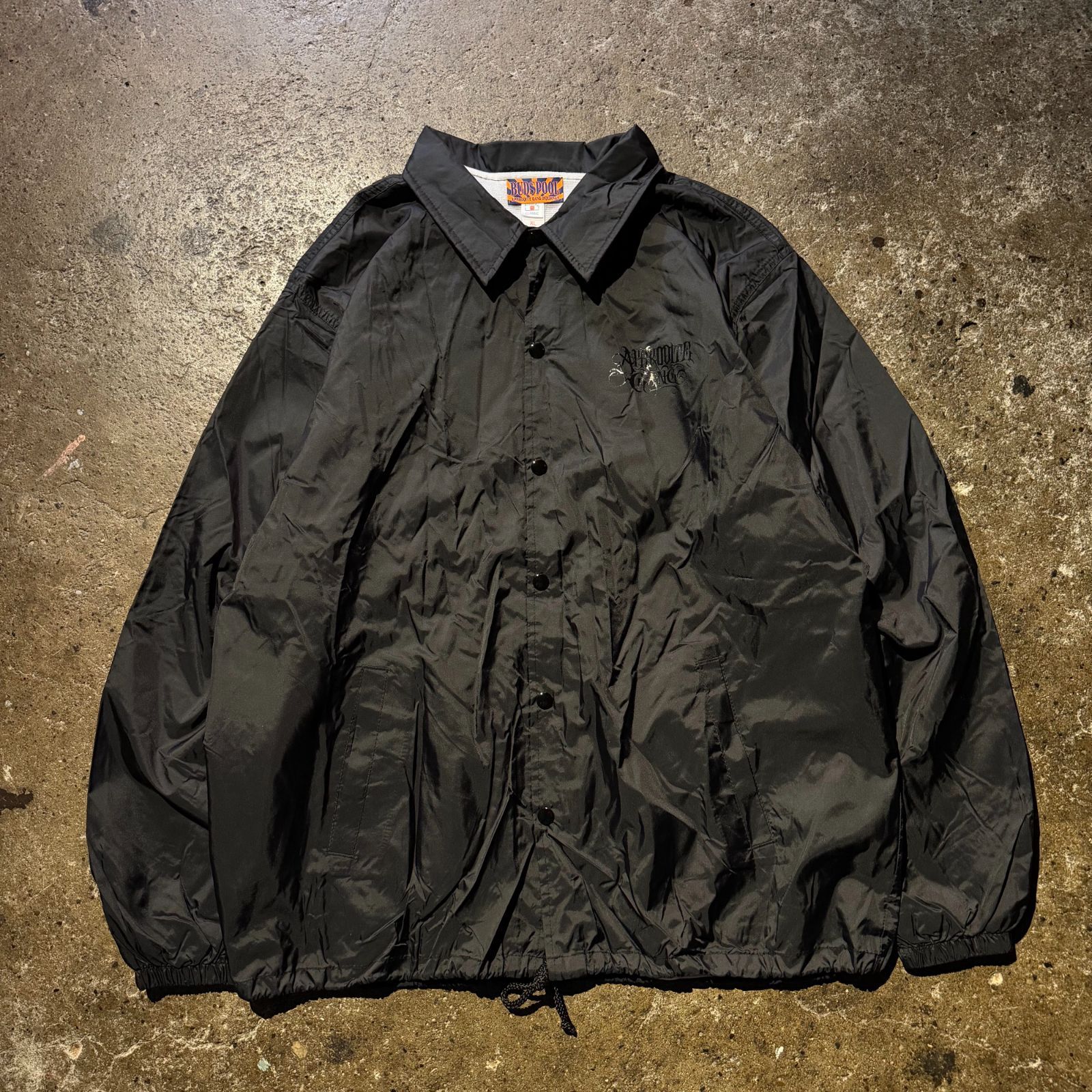 APHRODITEGANG BUDSPOOL Logo Coach Jacket オールブラック 舐達麻 XL