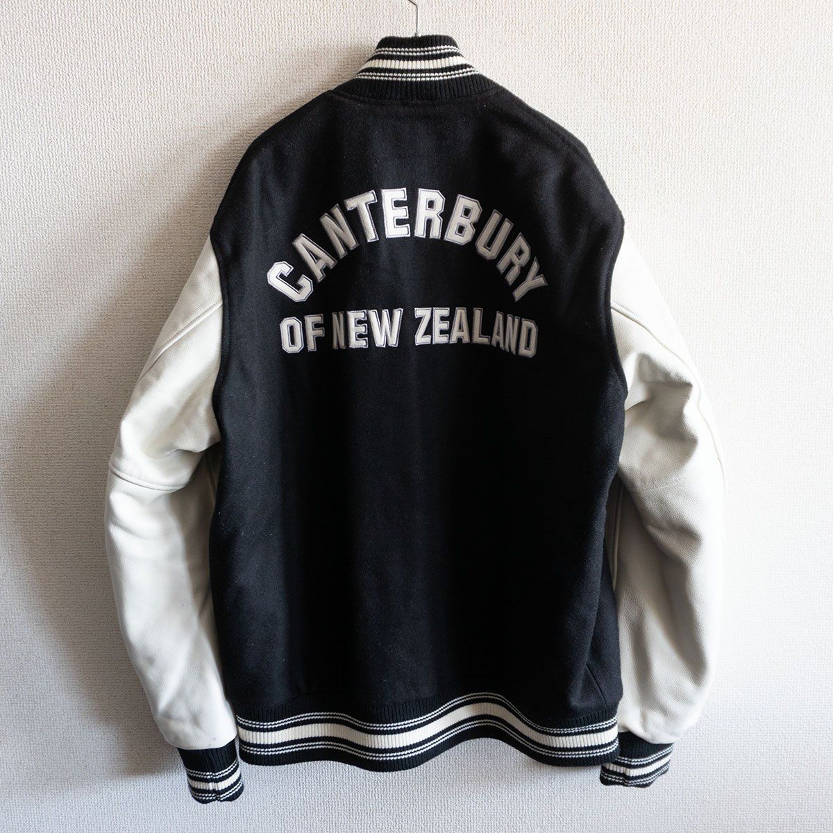 カンタベリー 袖牛革 レザー ワッペン スタジャン BIGサイズ XL