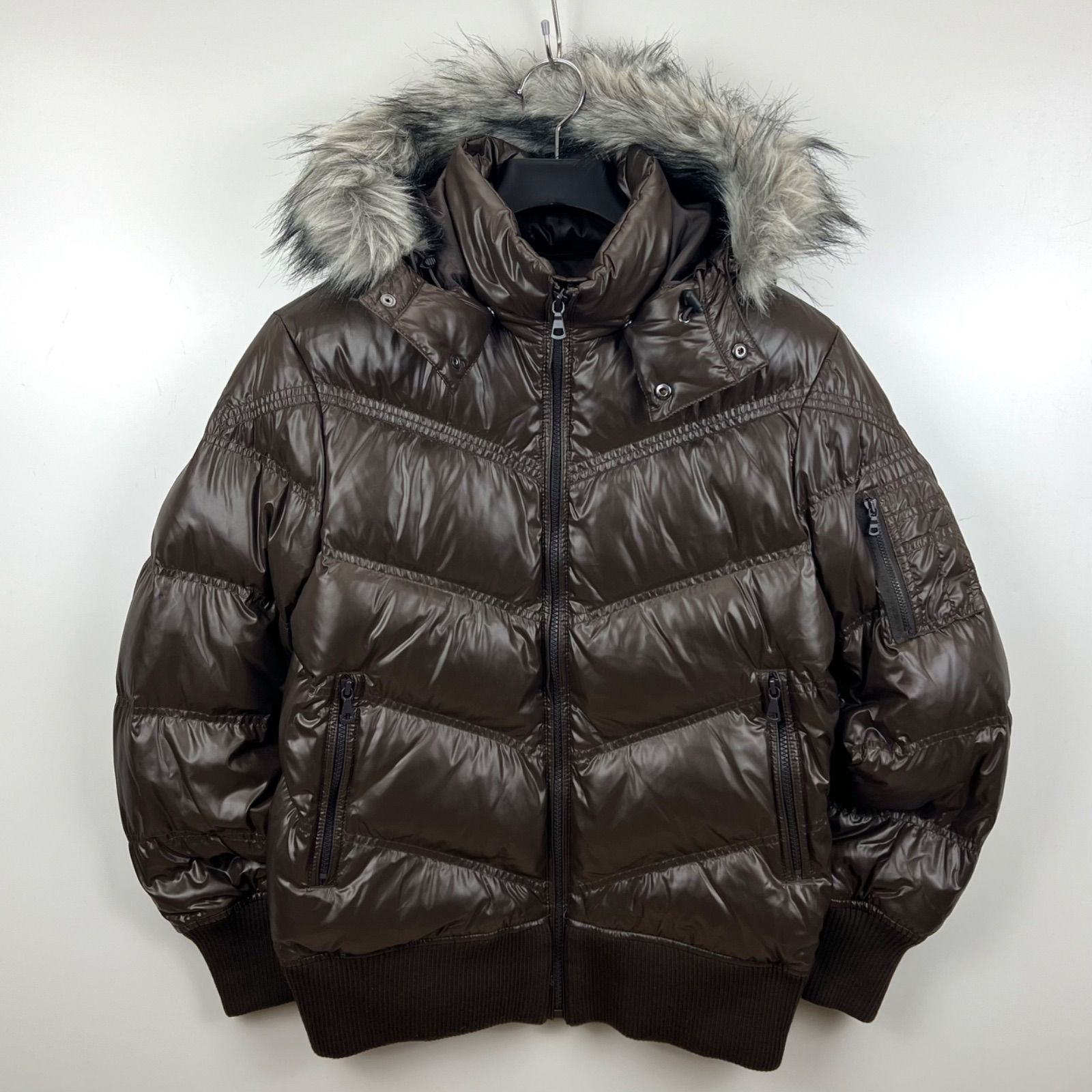 UNIQLO 00s y2k archive shiny fur down jacket S ユニクロ 光沢