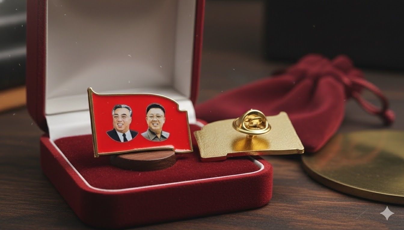 金日成 北朝鮮 バッジ 実物 朝鮮 アンティーク 2セット 金日成 北朝鮮