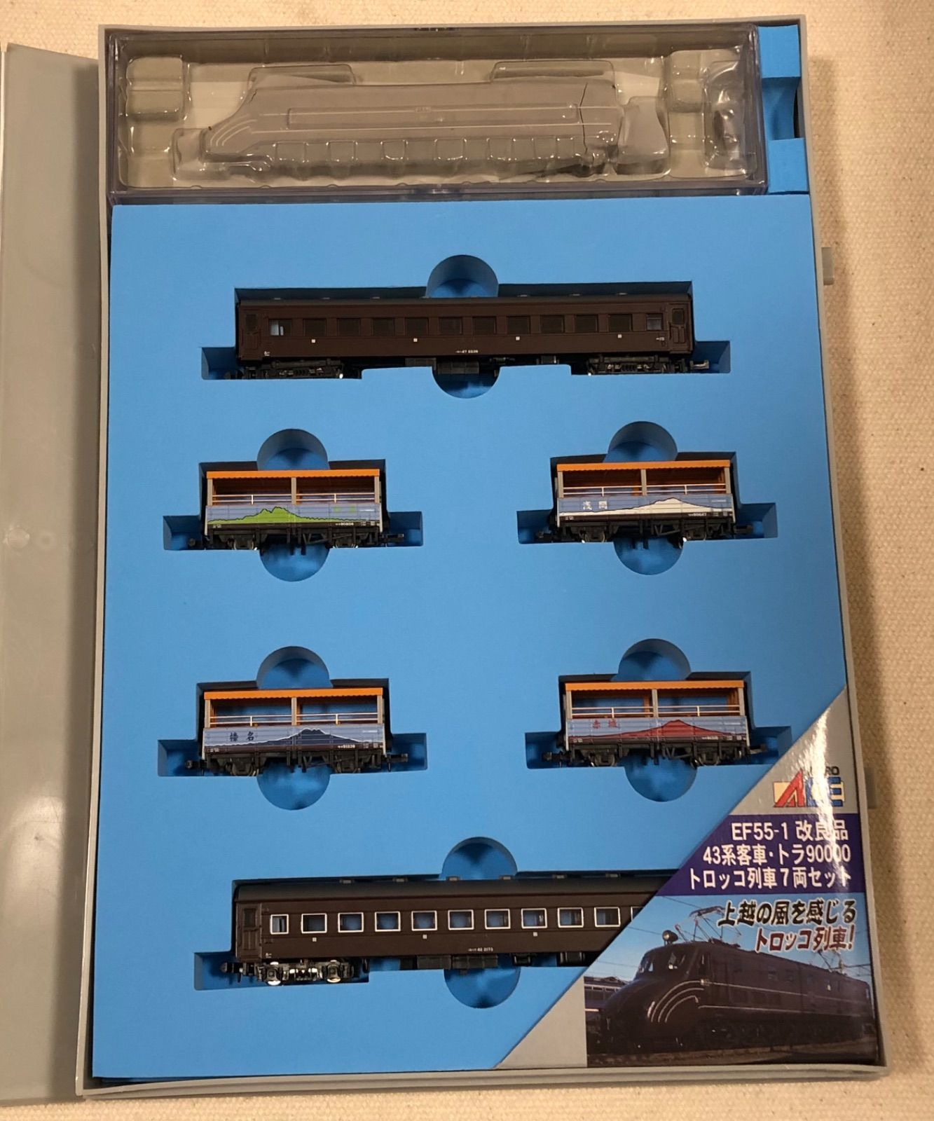 EF55-1 改良品 43系客車 トラ90000 トロッコ列車 7両セット 上越の風を