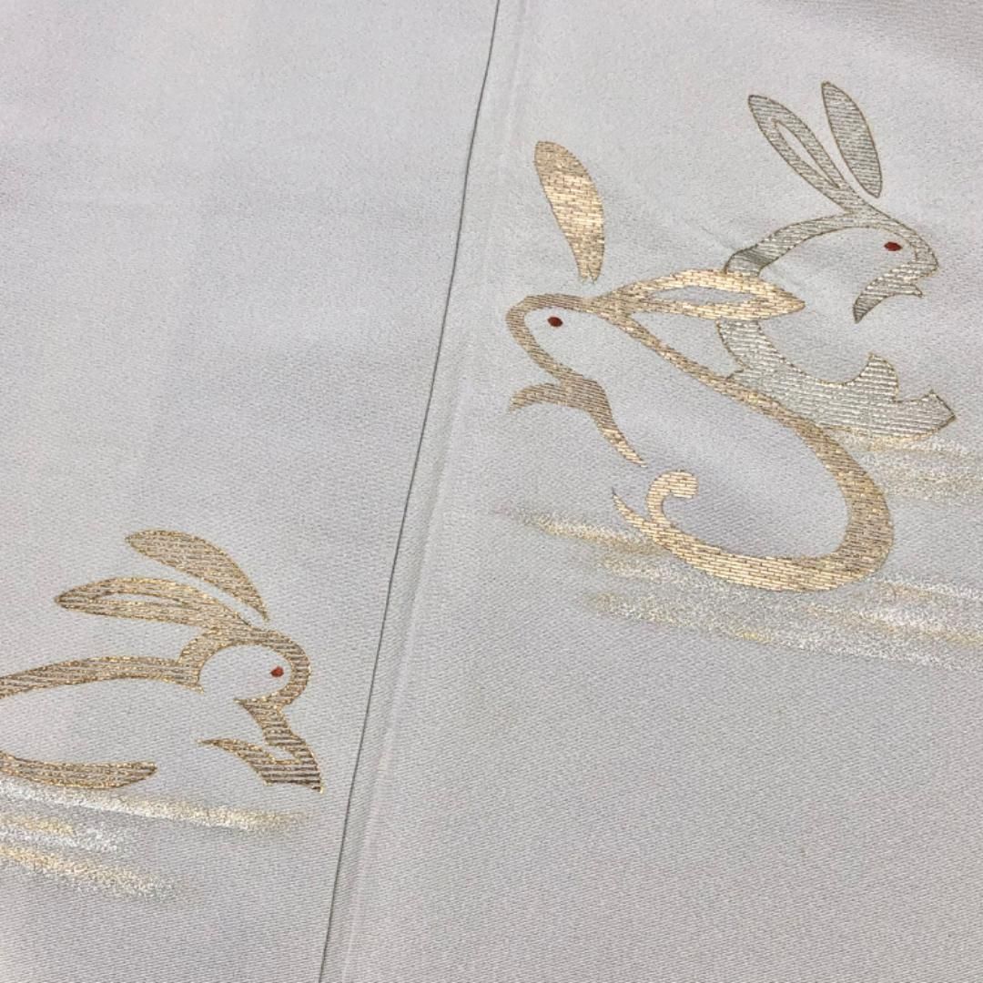 付下げ うさぎ柄 兎 金彩 白鼠色 K-5513 - メルカリ