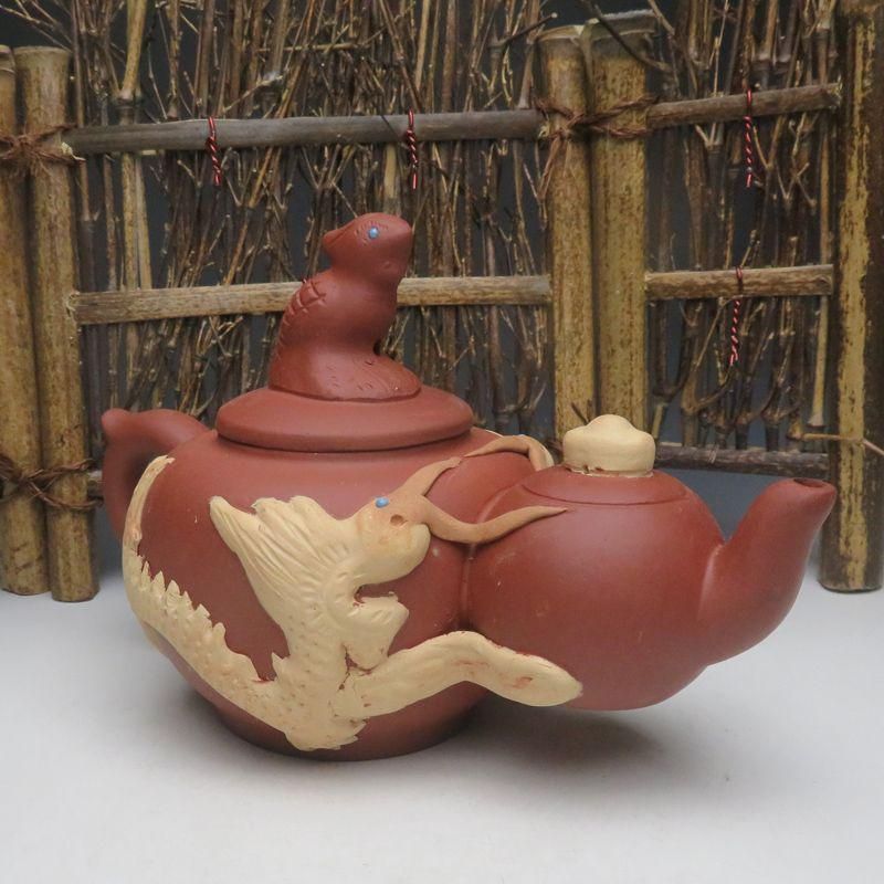 龍鳳紫砂壺 中国宜興 紫泥急須・茶壺・茶道具 注文