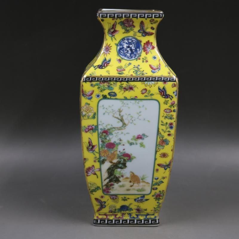 清乾隆青花寿桃紋花瓶 景徳鎮 陶磁器 装飾品 現代工芸品美術品 置物 清