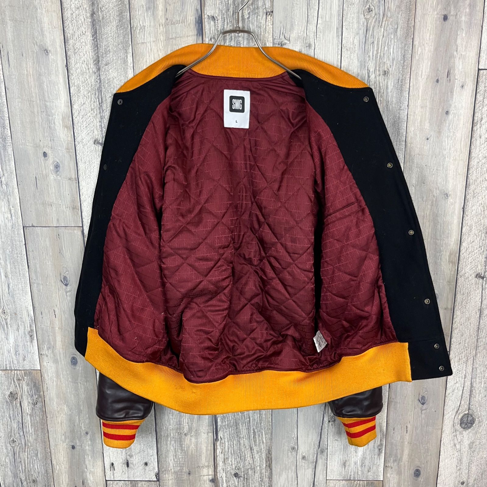 SWG SWAGGER スワッガー 袖 レザー スタジャン スタジアム ジャンパー