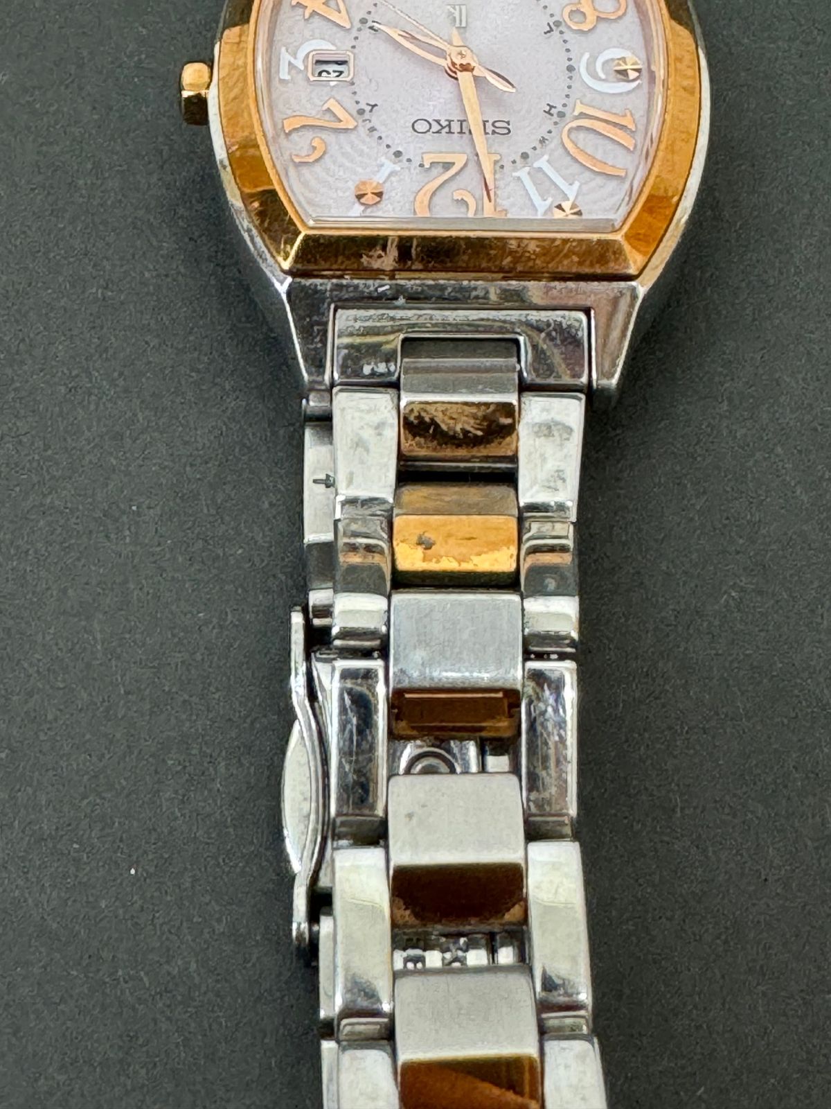 SEIKO ルキア ピンク ゴールド ソーラー トノー 1B22-0BB0 SEIKO