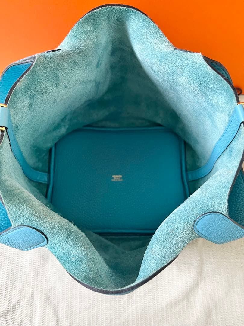 レアカラー☆エルメス ピコタンロックMM ブルーノール Y刻印 ゴールド