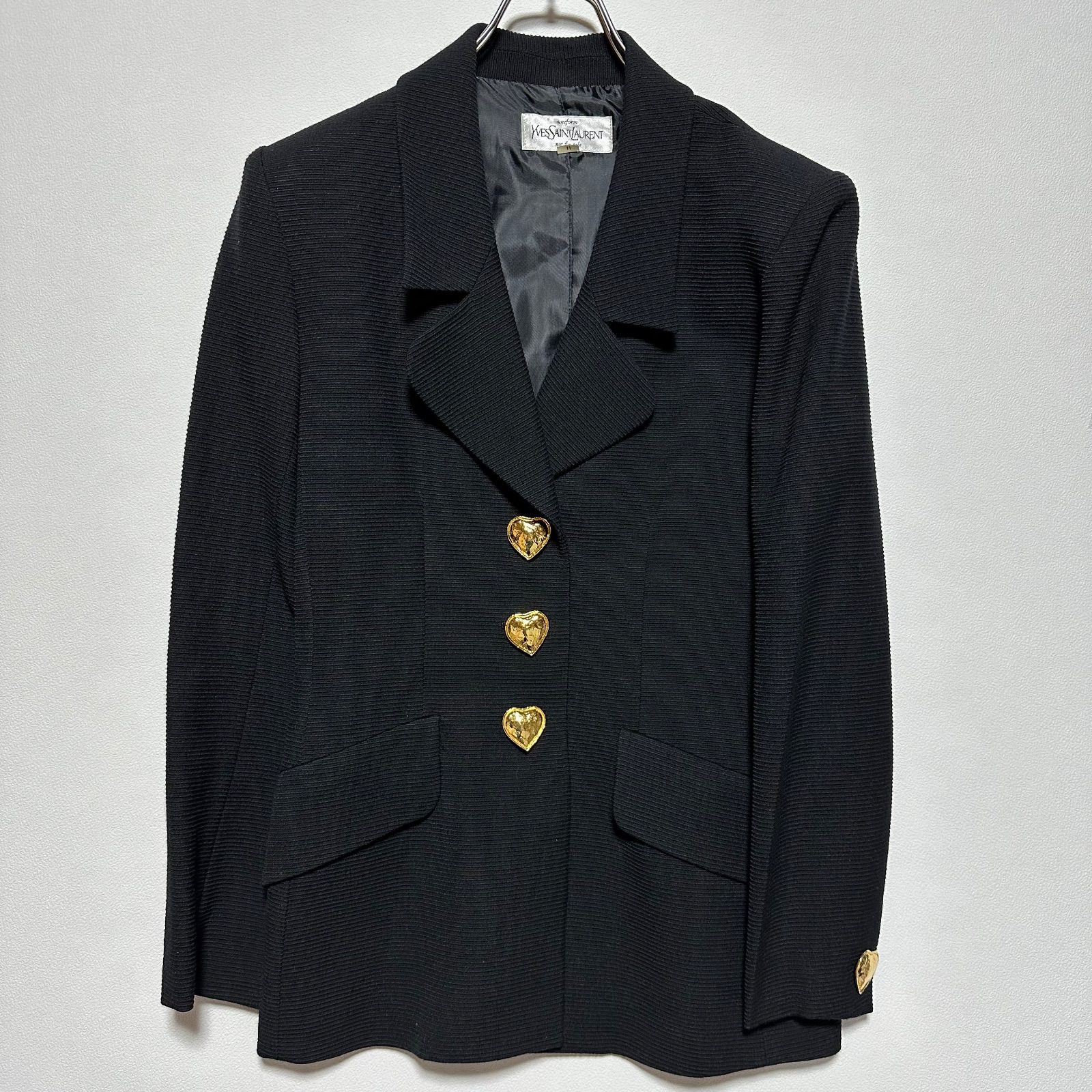 イヴサンローラン YSL テーラードジャケット 11号 L相当 ハートボタン