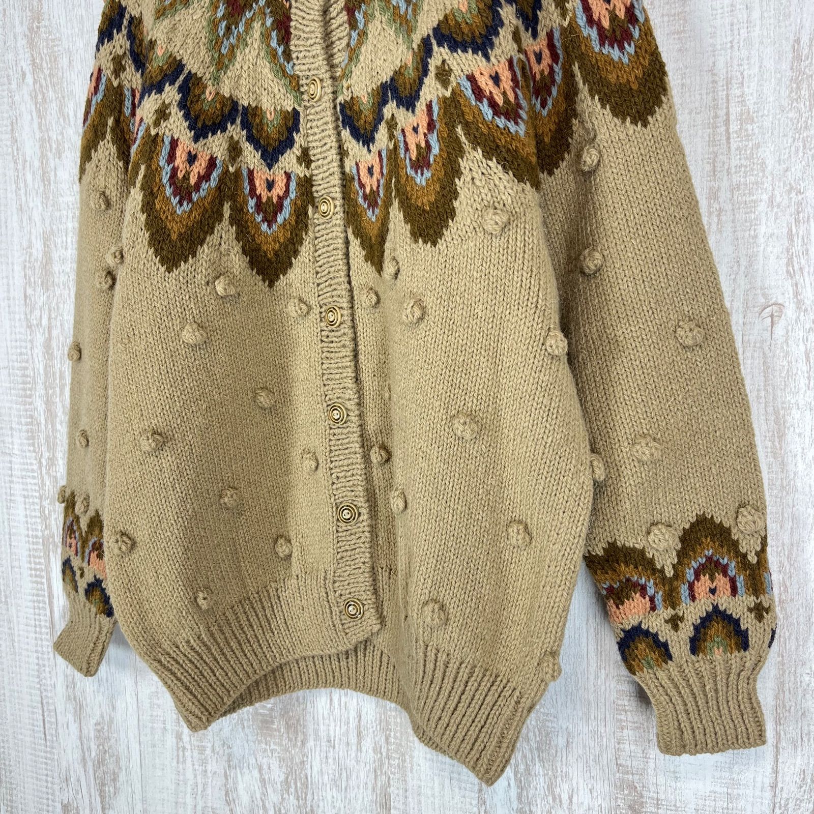 KANEKO ISAO カネコイサオ フェアアイル柄 ラグランスリーブ ウール