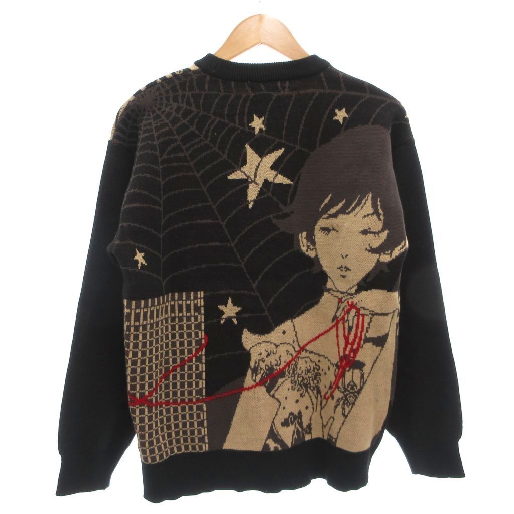 希少グラニフ 中村佑介 Re:繋がる ウォッシャブルジャカードニットL