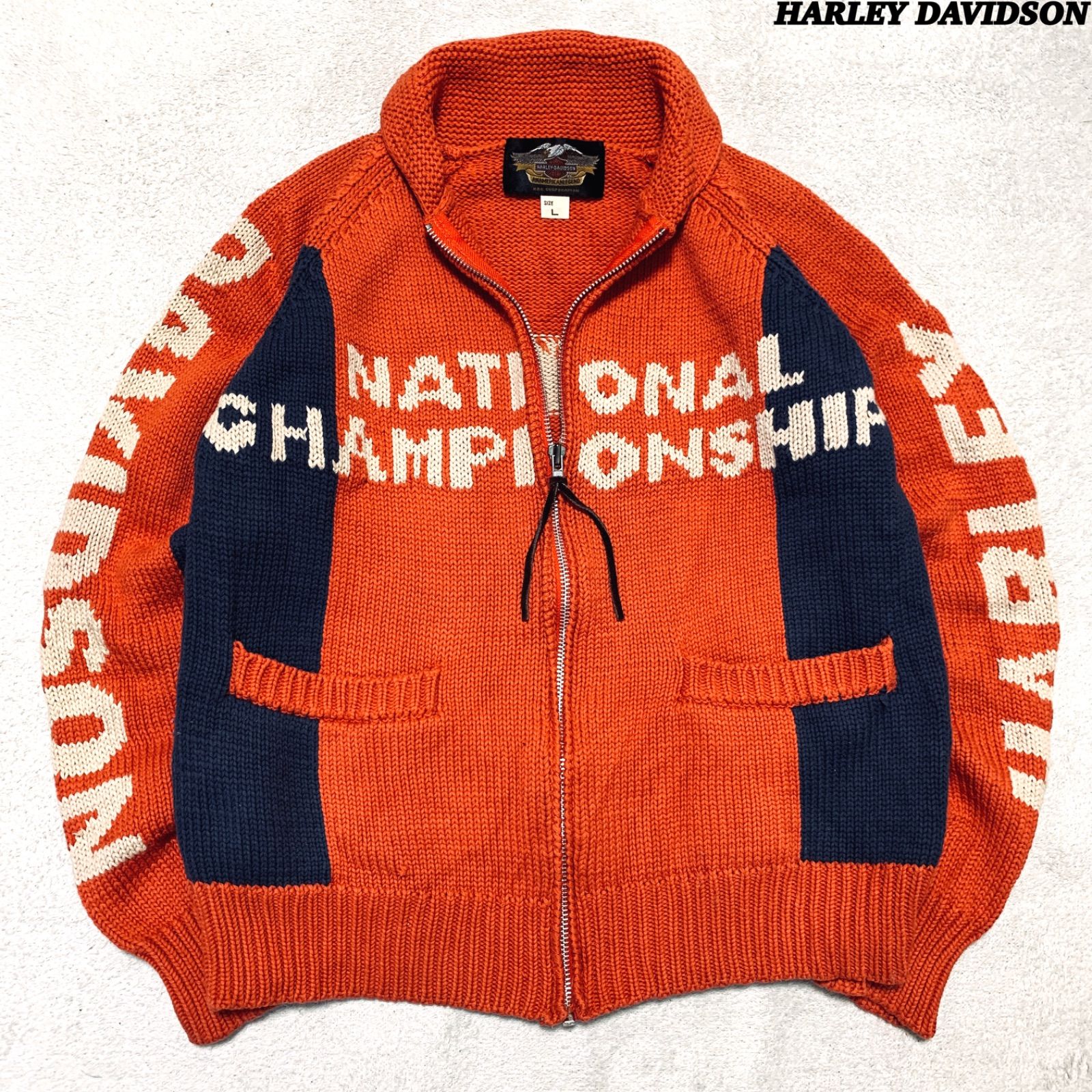 HARLEY DAVIDSON カウチンセーター ジップアップカーディガン ニット