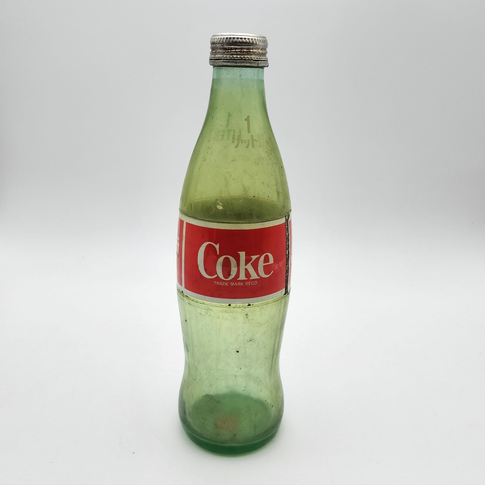 昭和レトロ ガラス空き瓶3本 コカコーラ1L & スプライト1L & ペプシ