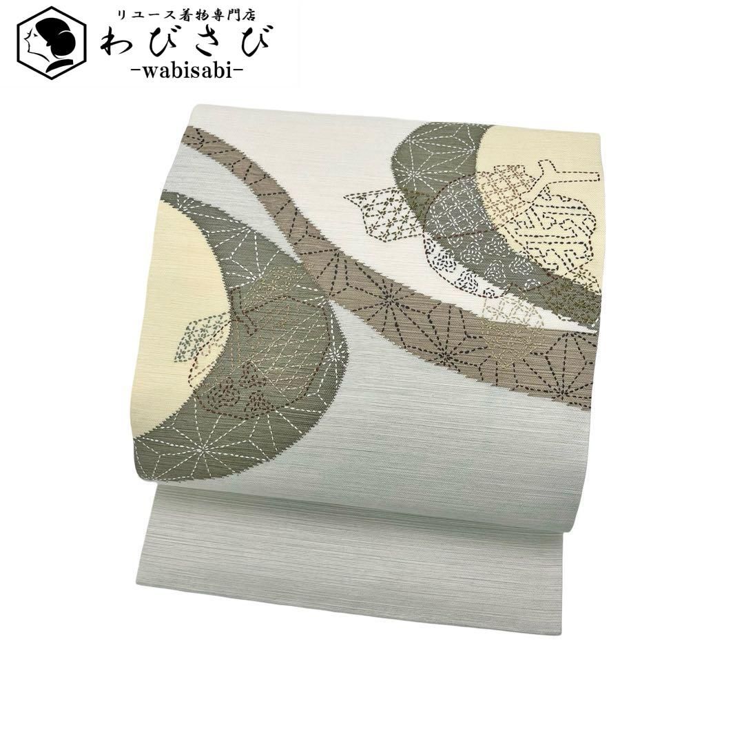 名古屋帯 紬 刺し子 果物柄 雲井鼠 カジュアル O-4334 - メルカリ