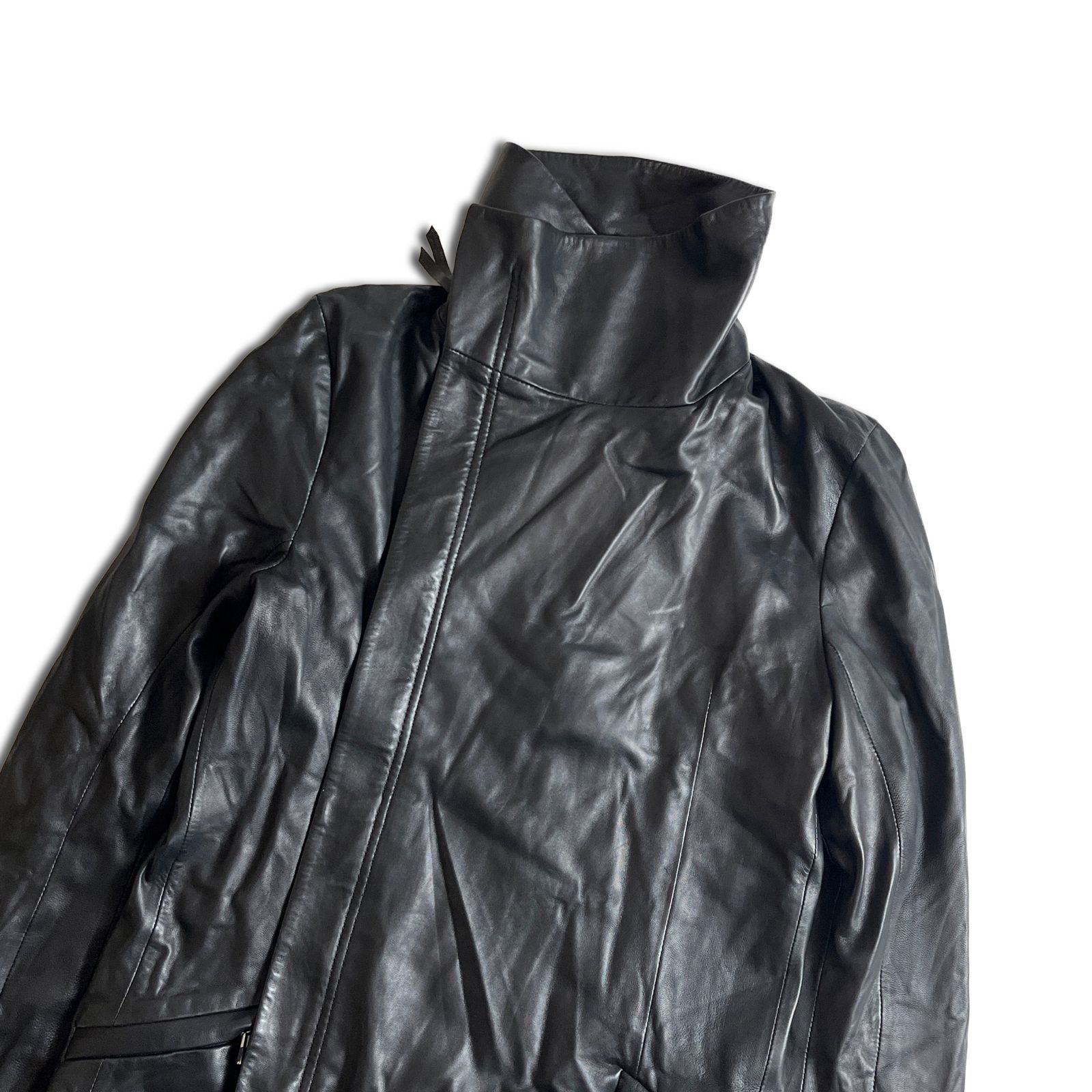 EKAM ハイネック レザージャケット L ブラック エカム 2000000021805