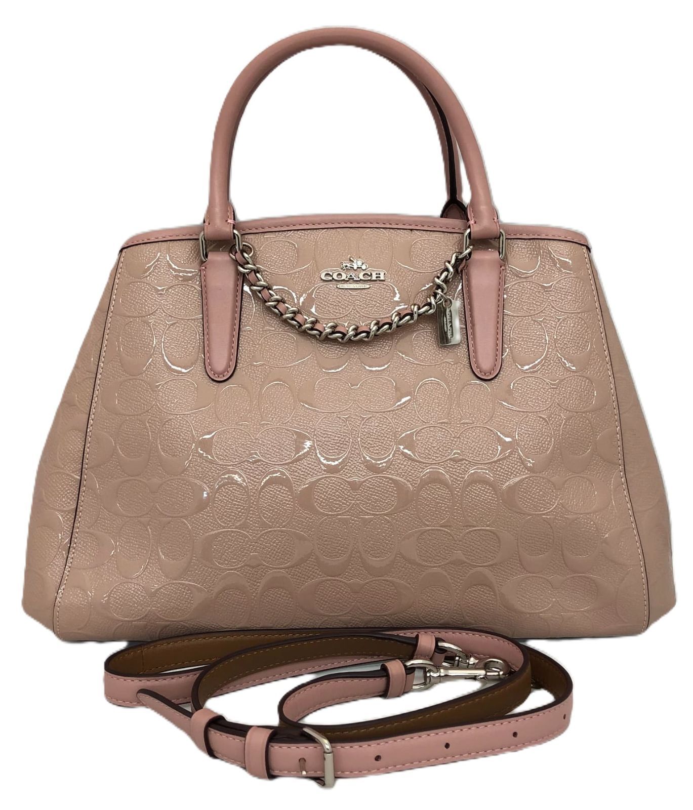 COACH コーチ F55451 シグネチャー パテント レザー ハンドバッグ