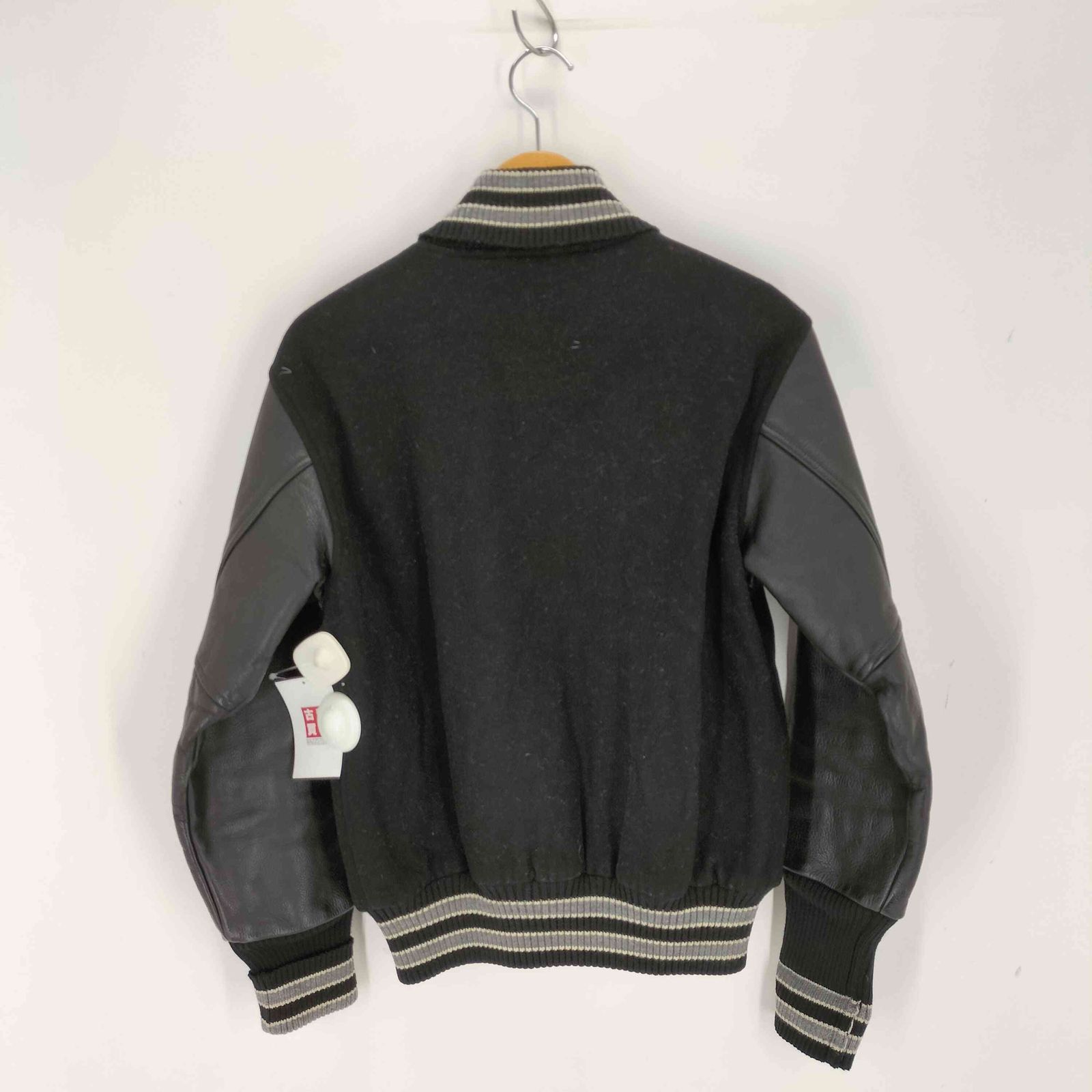 UNIQLO 00s ヤンキース コラボ ウールスタジャン 牛革レザー切替 刺繍