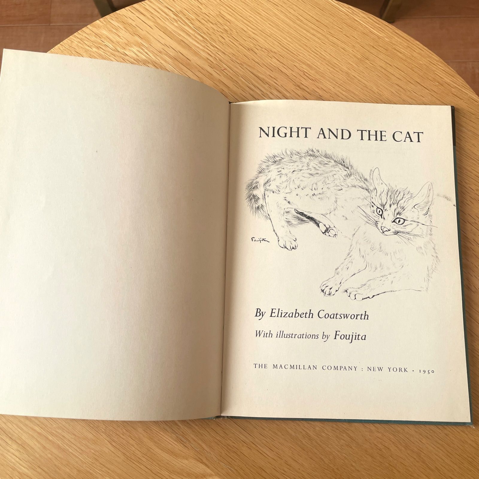 現品限り】1950年 初版「NIGHT AND THE CAT」夜と猫 藤田嗣治 挿絵12点